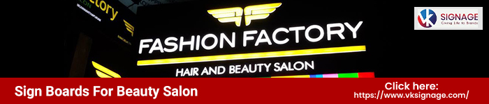 A Bright & Attractive Neon Lighted Sign Board Advertisement For Fashion & Beauty Salon.